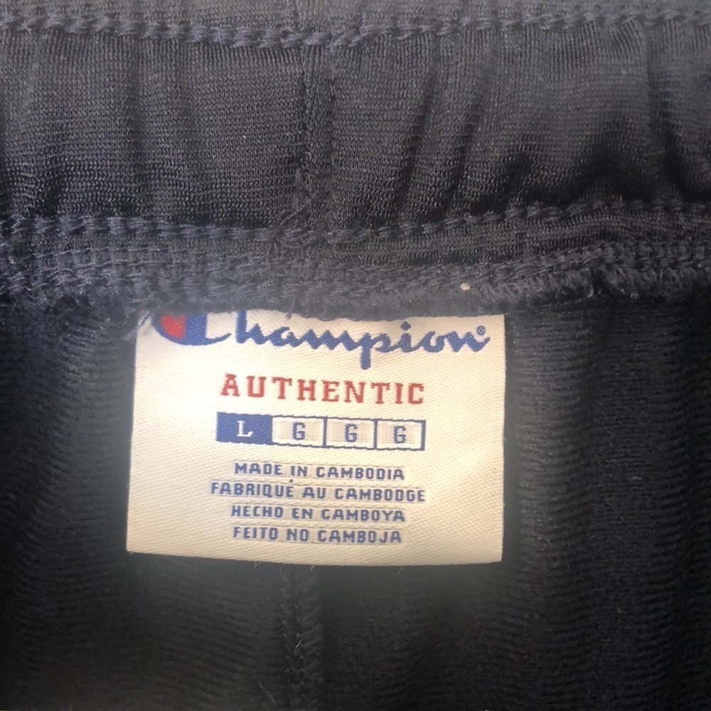 CHAMPION Track Pants Large Black White Stipes,  Inseam 31" Waist 15 3/4"  USED - Picture 2 of 11